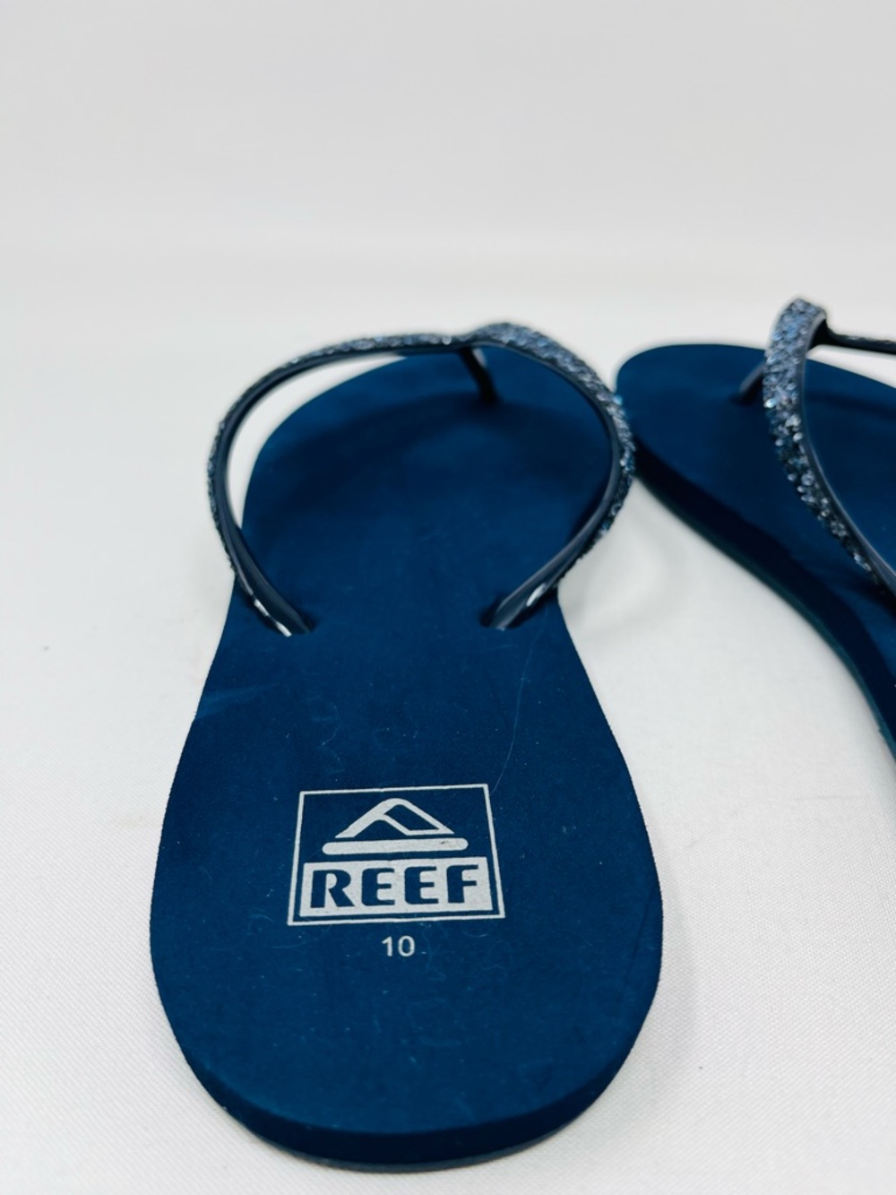 Reef Stargazer Flip Flops Size 10 Blue Glitter Strap Sandals - Picture 3 of 9